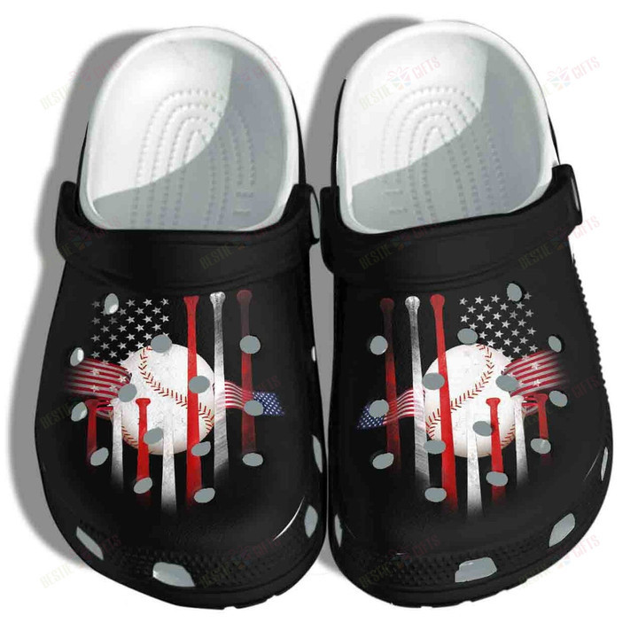 Baseball Ball America Flag Sport Us Crocs Classic Clogs Shoes Pancr0604