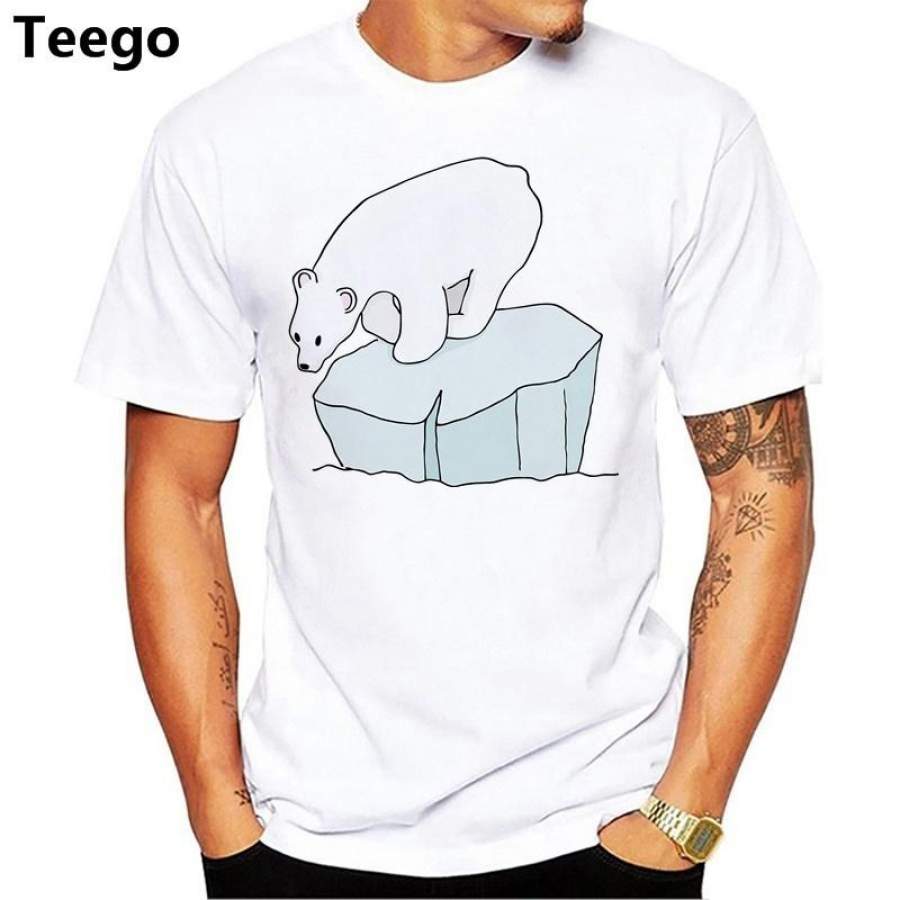 Summer 2018 Painting T Shirt Men Polar Bear Printed Personality design T-shirt men Hot Sale Casual Tops Tee Shirt