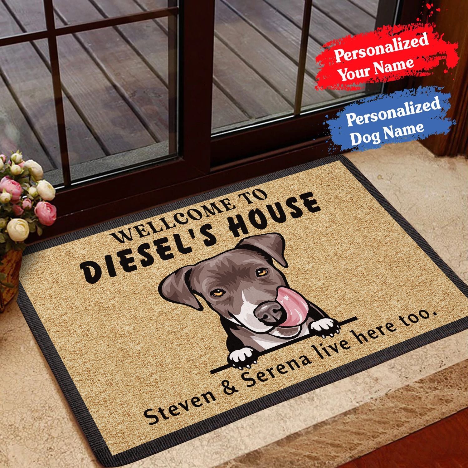 U Welcome To Your House Pitbull ATB ALL OVER PRINTING DOORMAT