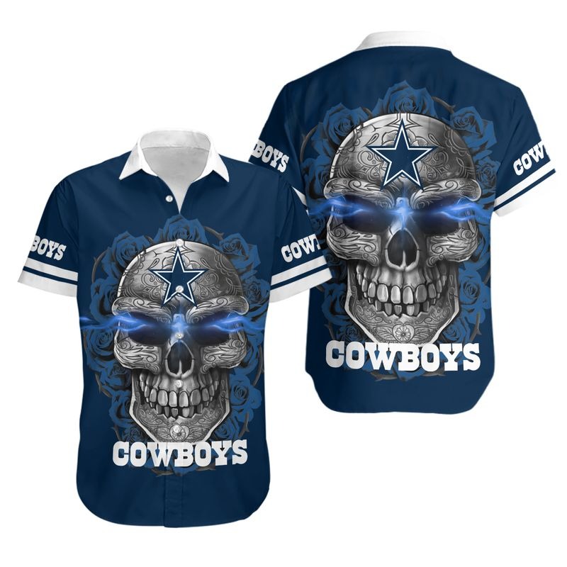 Dallas Cowboys Hawaiian Shirt N01 Tropical Flower Short Sleeve Slim Fit Body