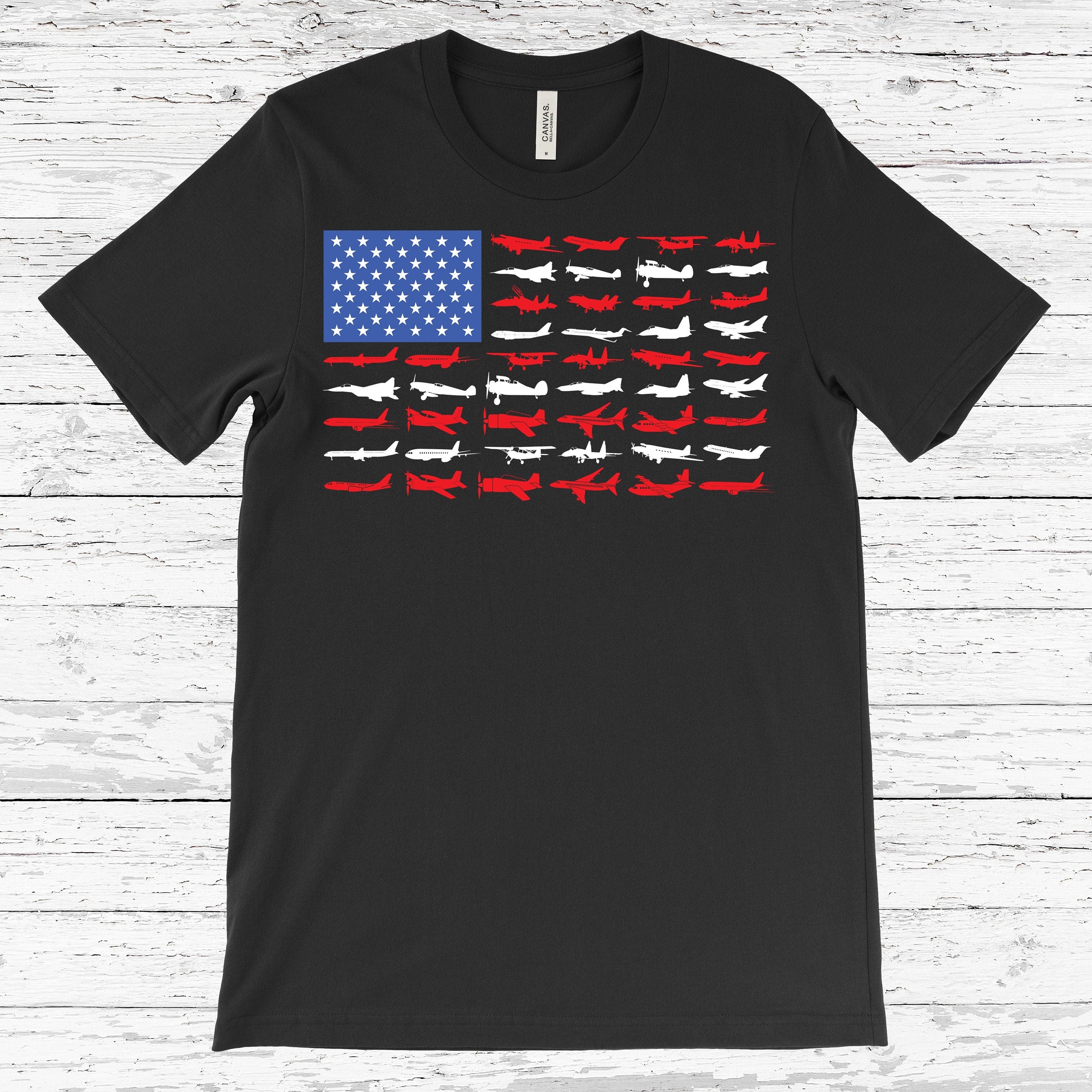 American Flag Air Plane Pilot Gift Standard/Premium T-Shirt Hoodie