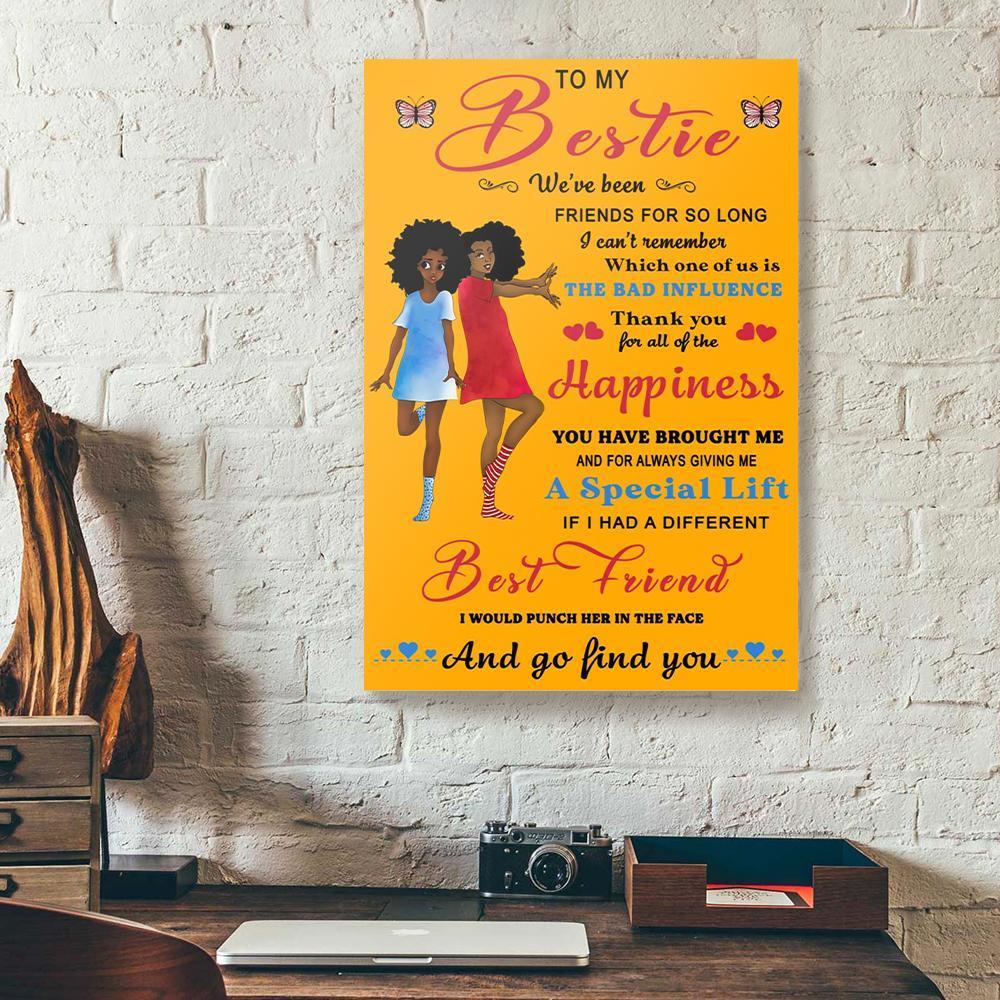 Canvas Prints To My Bestie We’Ve Been Friends For So Long Black Girl Vertical Canvas Wall Art Delightful Wall Art Home Decoration