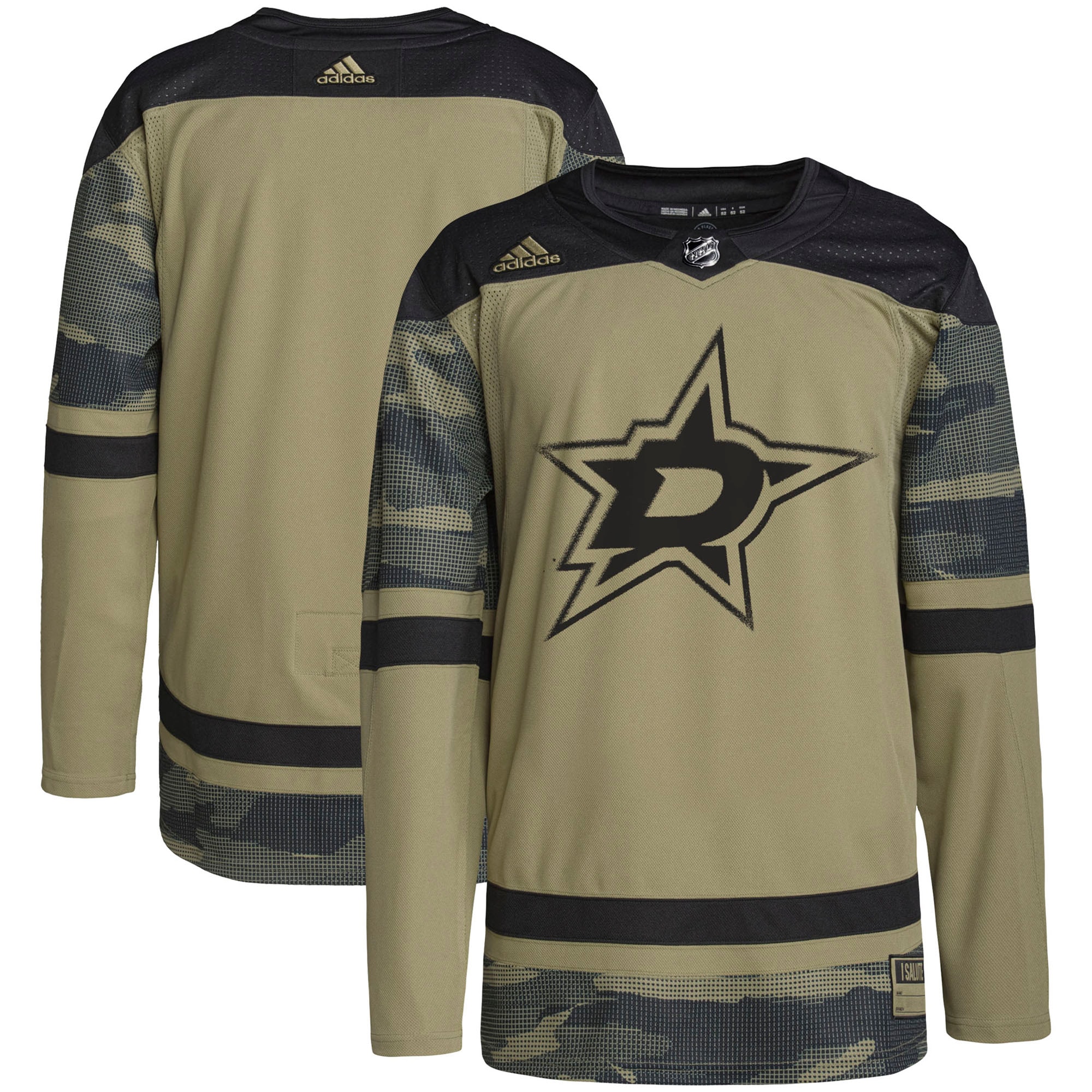 Men's Dallas Stars adidas Camo Military Appreciation Team Authentic Practice Jersey