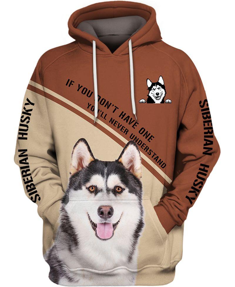 Gift For Dog Mom 3D Print Husky  Adult Unisex