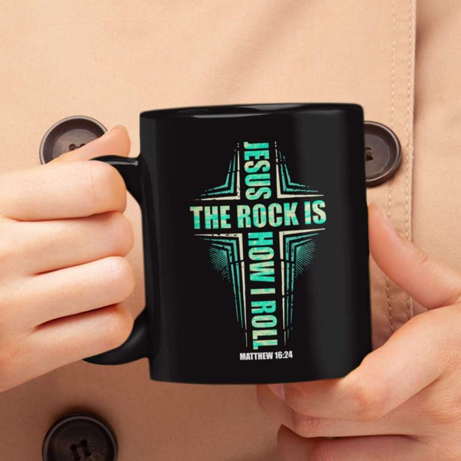 Jesus the rock is how I roll coffee mug