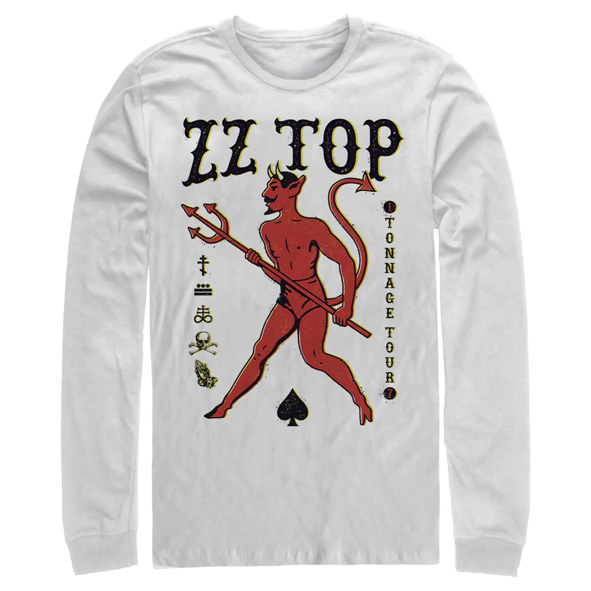 Zz Top Men’S Devil Spades  Long Sleeve Shirt