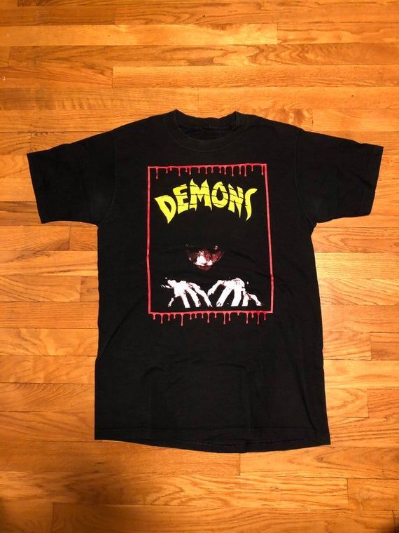 Vintage Rare Demons Horror Zombie 1985 Movie Promo Shirtlamberto Bava Shirt