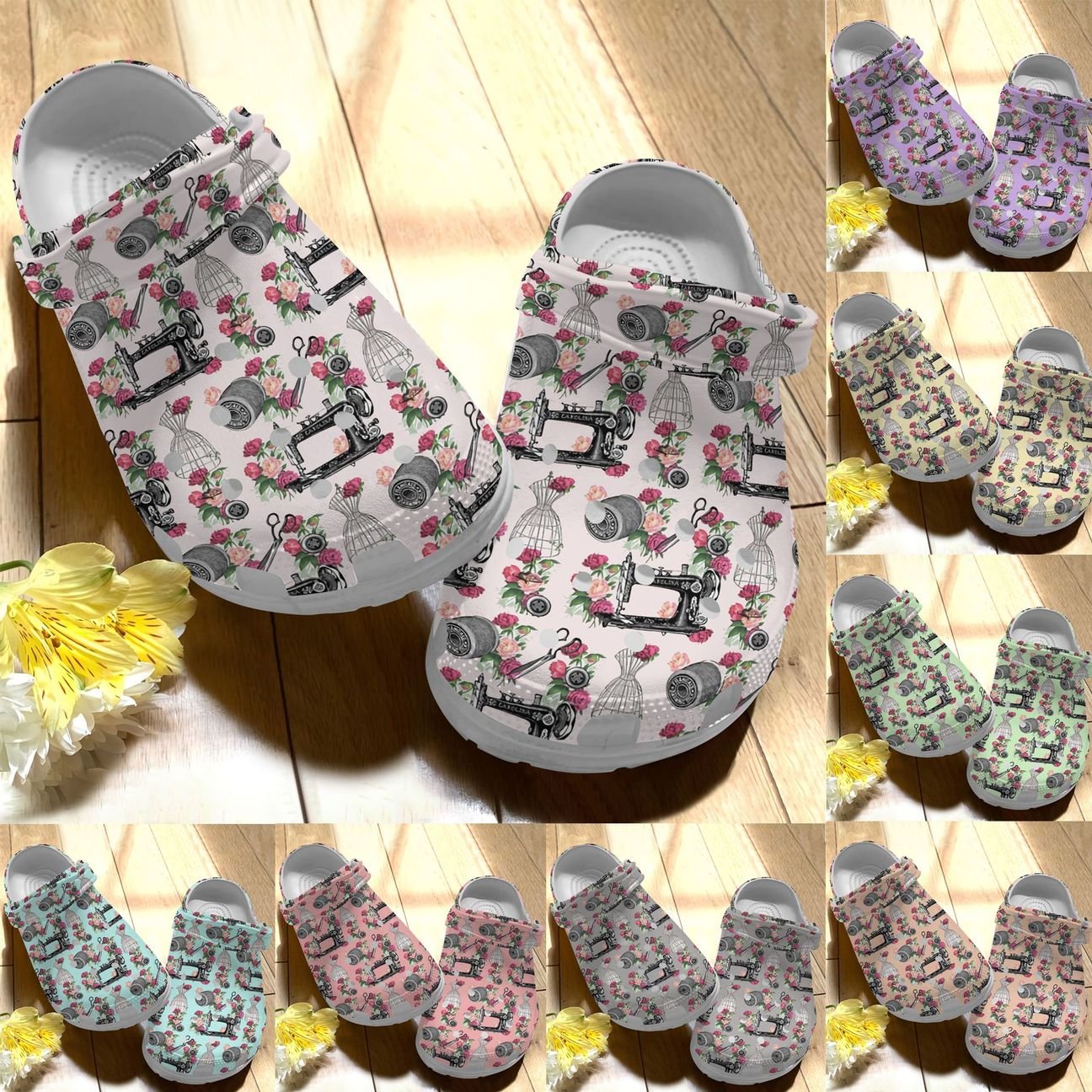 Sewing Personalize Clog, Custom Name, Text, Fashion Style For Women, Men, Kid, Print 3D Color Series