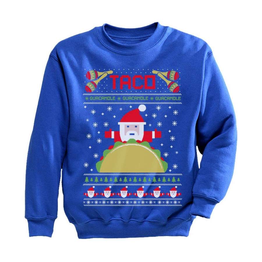 Taco Santa Ugly Christmas Funny Youth Kids Sweatshirt