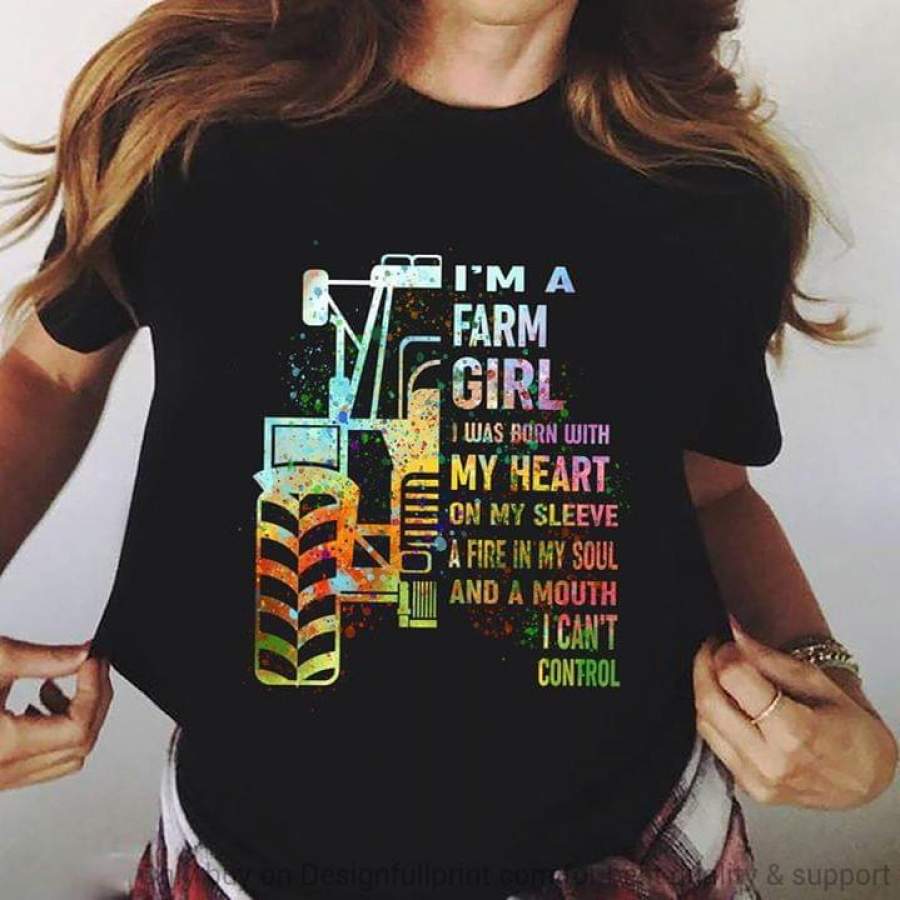 Tractor Farmer Girl TShirt