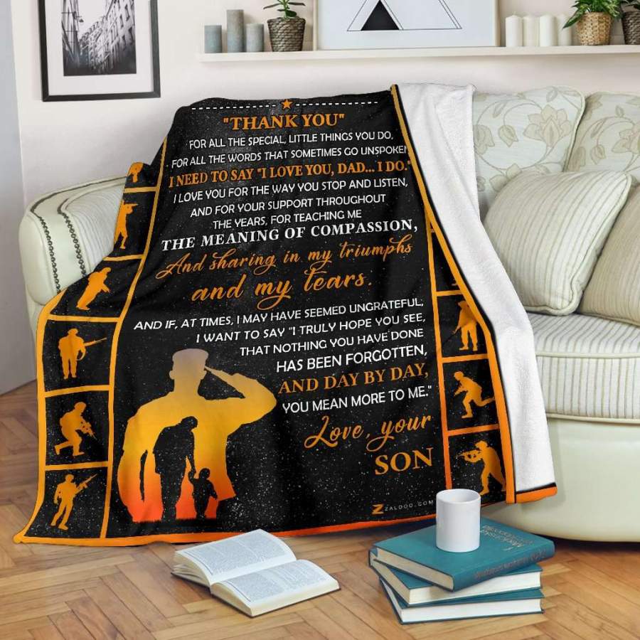 Blanket Gift For Dad You Mean The World To Me