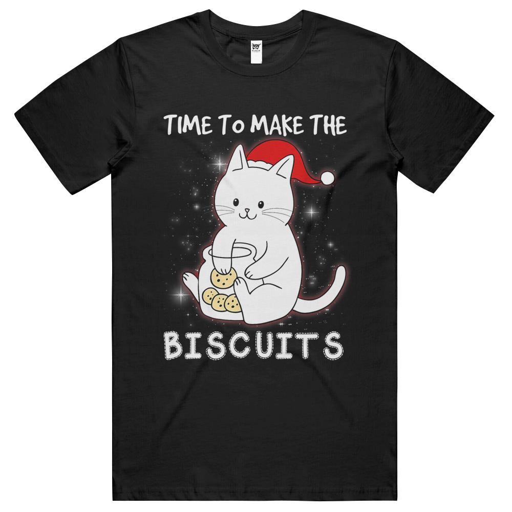 Time To Make The Biscuits Shirt Kitten Cat Kneading Dough T Shirts