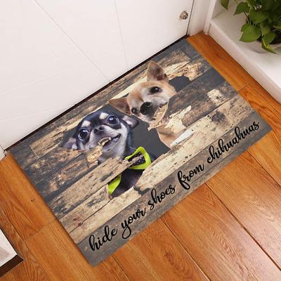 Chihuahua Hide Your Shoes   Easy Clean Welcome Doormat | Felt And Rubber | Do3415