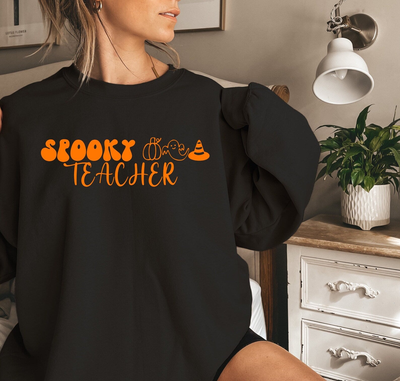 Ghost Halloween 2D Crewneck Sweatshirt All Over Print Sweatshirt For Women Sweatshirt For Men