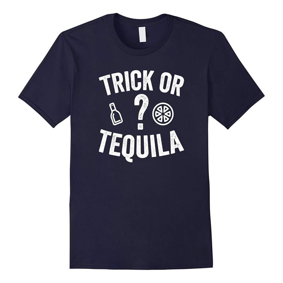 Trick Or Tequila – Funny Halloween T-Shirt Men Cotton T-Shirt Casual T-Shirt