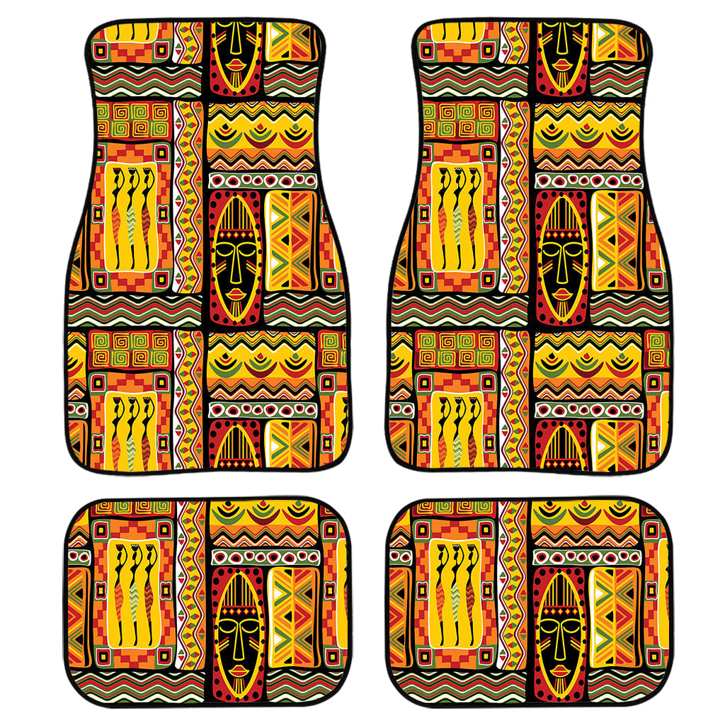 Sunset Ethnic African Tribal Print Front And Back Car Floor Mats, Front Car Mat