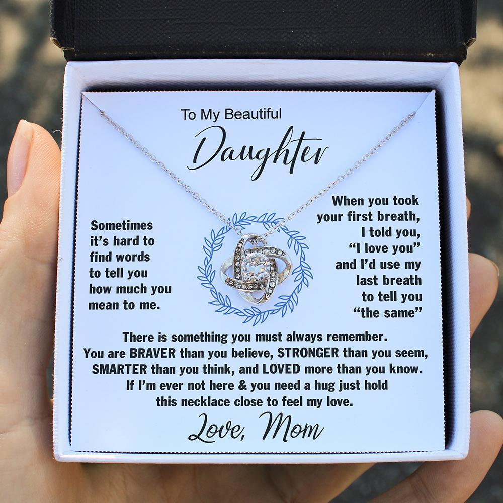 To My Daughter Necklace Gift From Mom, Birthday Wedding Anniversary Gift For Her, Girls, Daughter