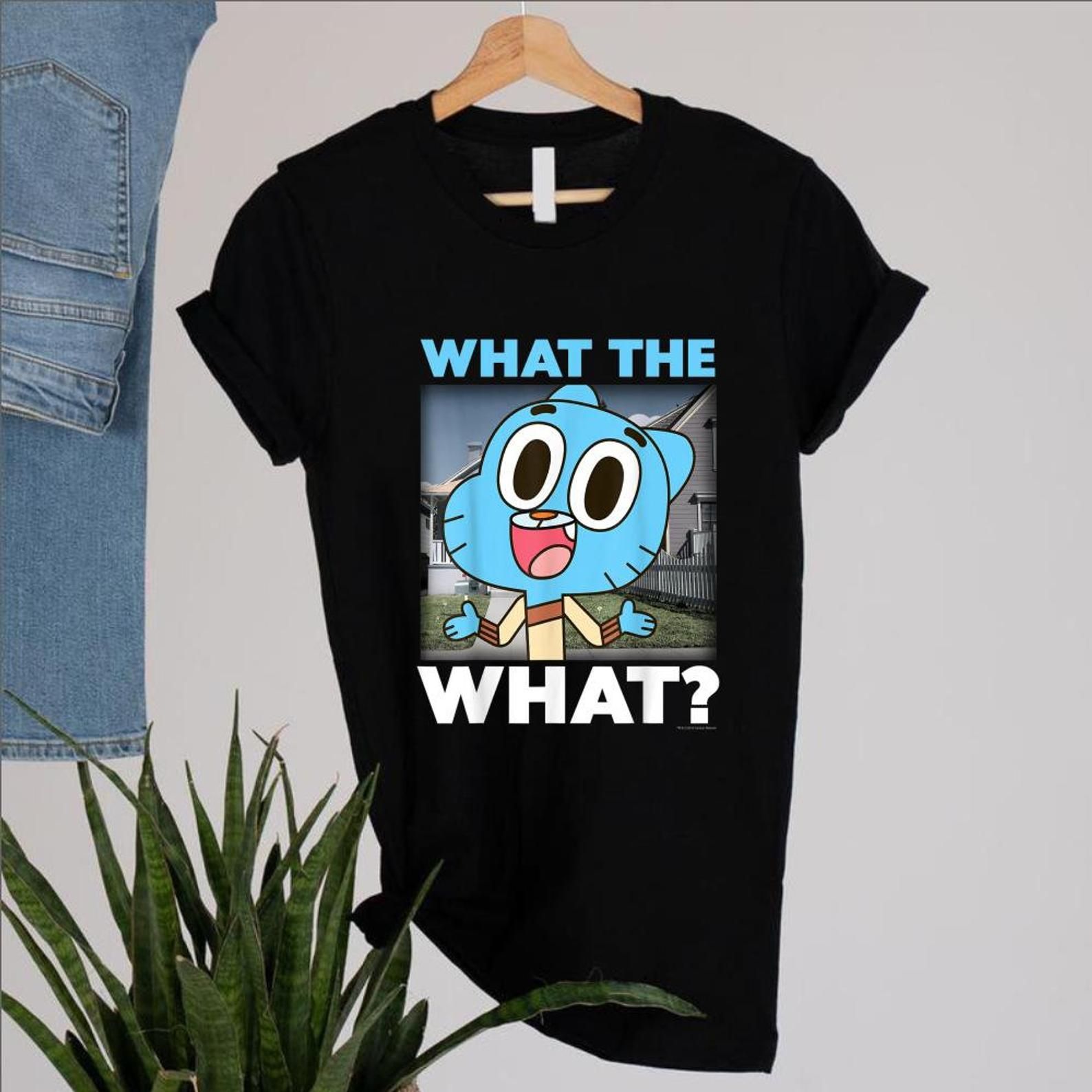 Cn The Amazing World Of Gumball What The What Portrait T-Shirt Cn Cartoon Shirt Cute Shirt