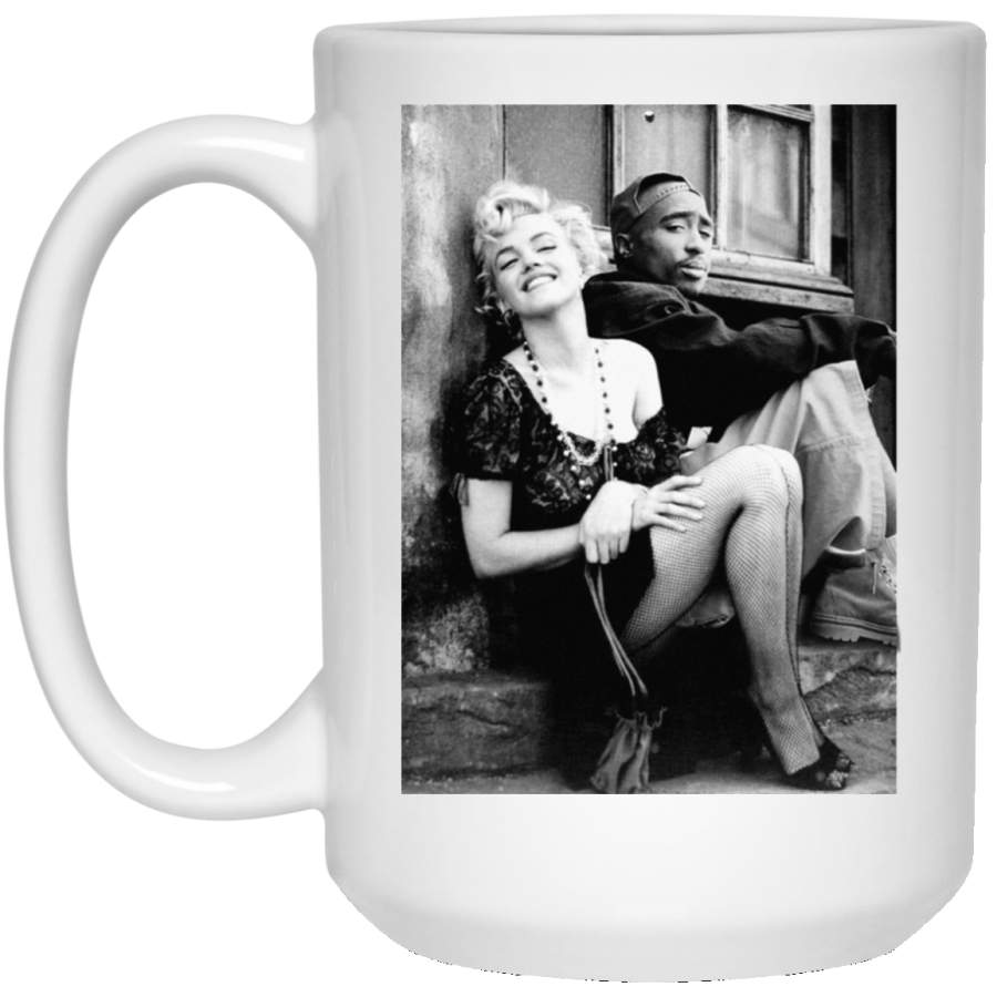 Tupac Marilyn Monroe Couple White Big Mug