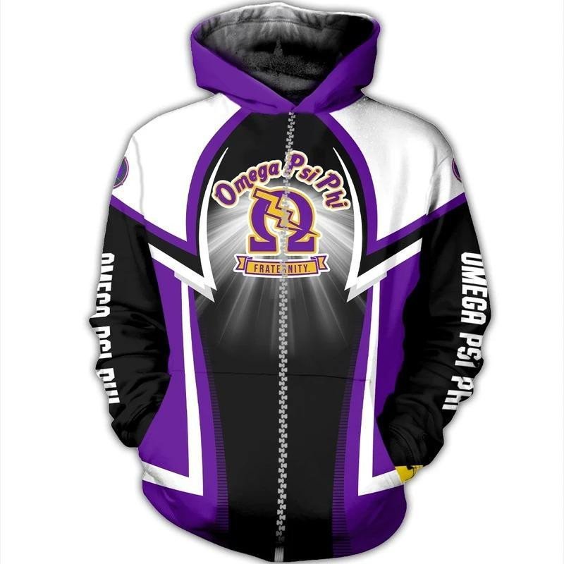 Fraternity Hoodie – Shining Omega Psi Phi Zip Hoodie