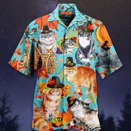 Funny Cat Thanksgiving Unisex Hawaii Shirt Ha71181