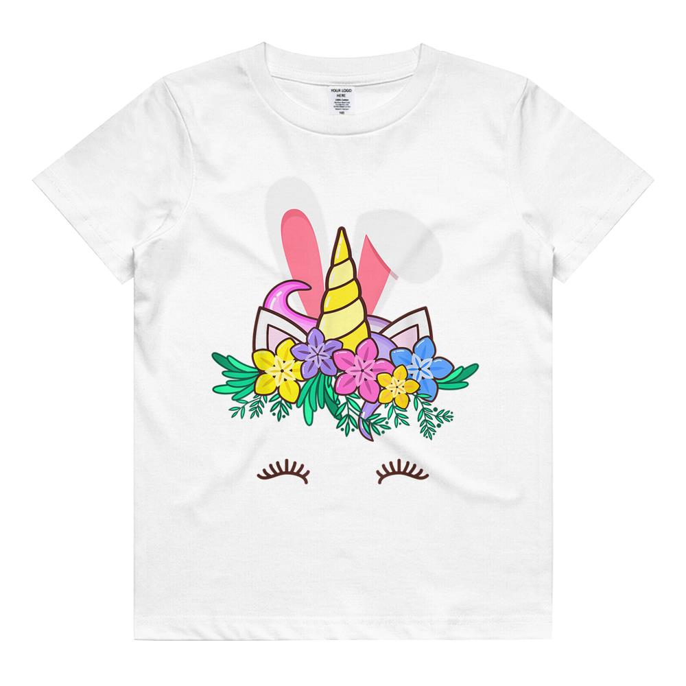 Bunnicorn Easter Tee With Bunny Ears And Unicorn Horn Kids T Shirt