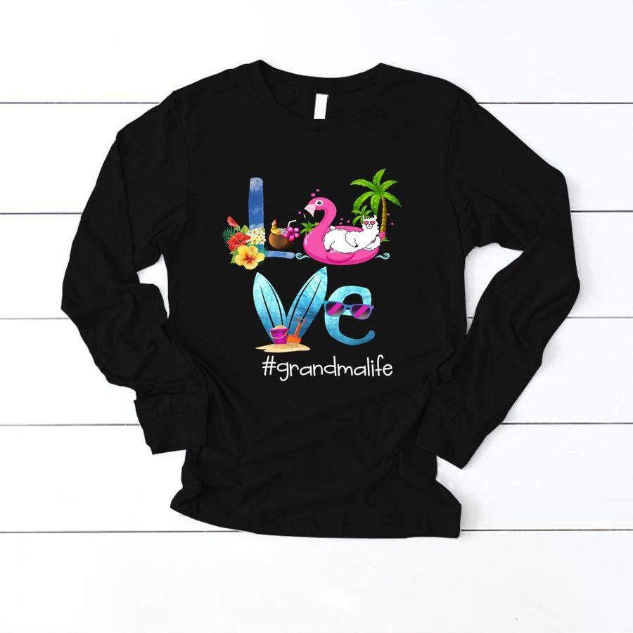 PERSONALIZED LOVE GRANDMA LIFE FLAMINGO SHIRT