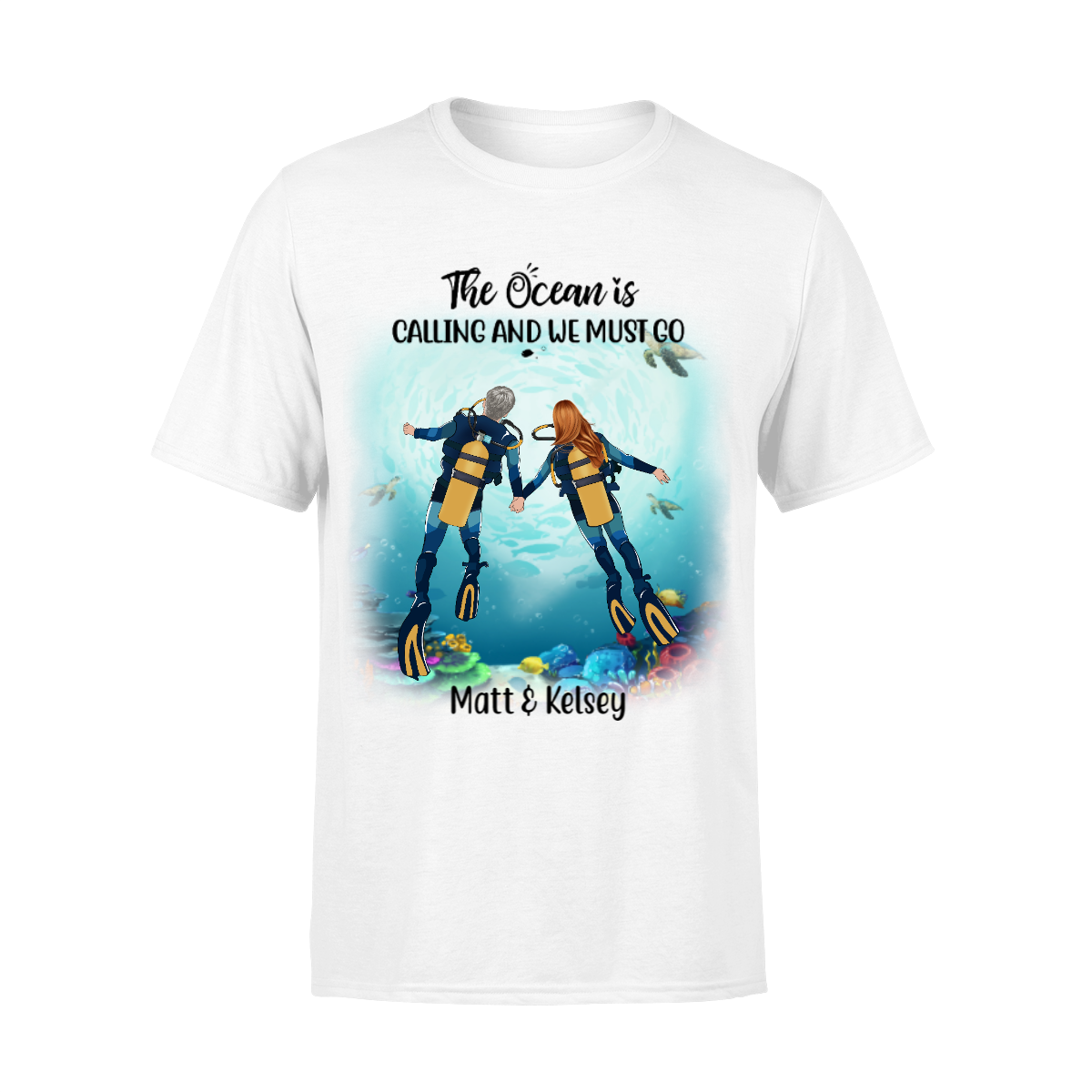 Personalized Shirt, Scuba Diving Couple and Friends Custom Gift For Diving Lovers