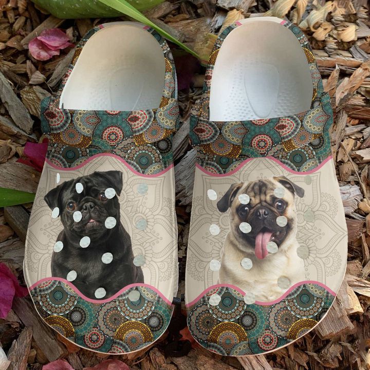 Pug Boho Sku 1902 Crocs Crocband Clog Comfortable For Mens Womens Classic Clog Water Shoes