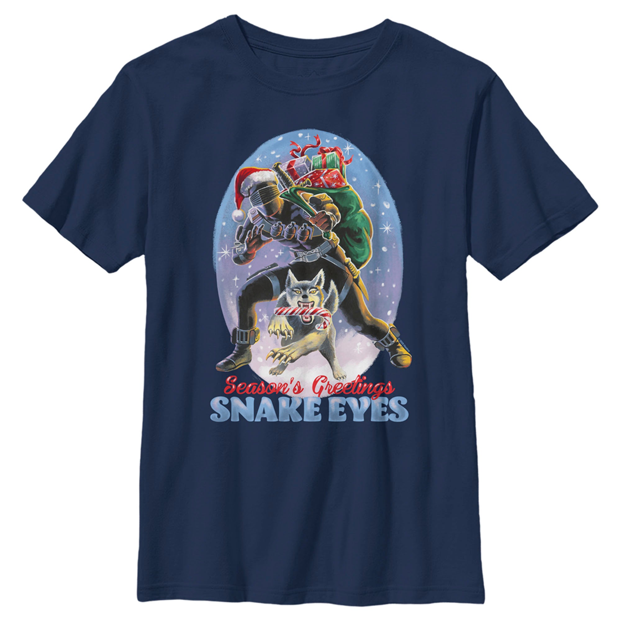 Gi Joe Boy’S Christmas Snake Eyes Season’S Greetings  T-Shirt