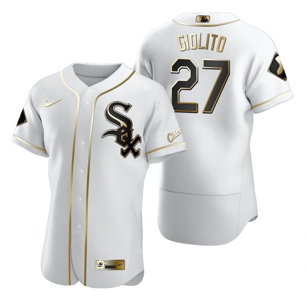 Chicago White Sox #27 Lucas Giolito MLB Golden Brandedition White Jersey Gift For White Sox Fans