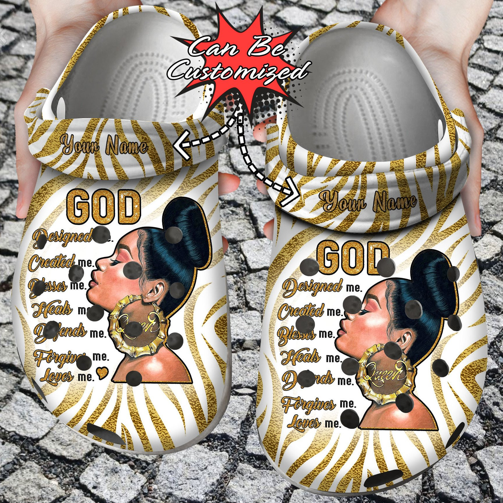 Personalized Melanin Afro Queen Crocs Clog Shoes Custom Crocs