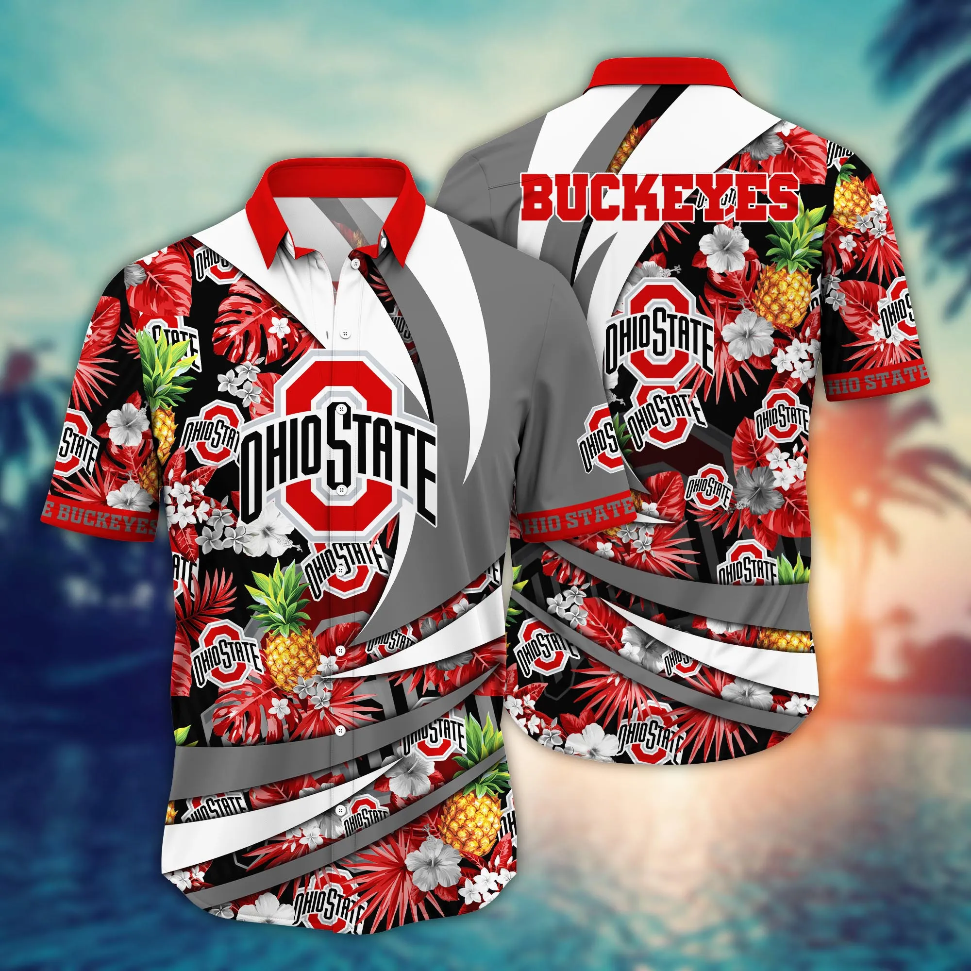 Ohio State Buckeyes NCCA Hawaiian Shirt Hammocks Aloha Shirt