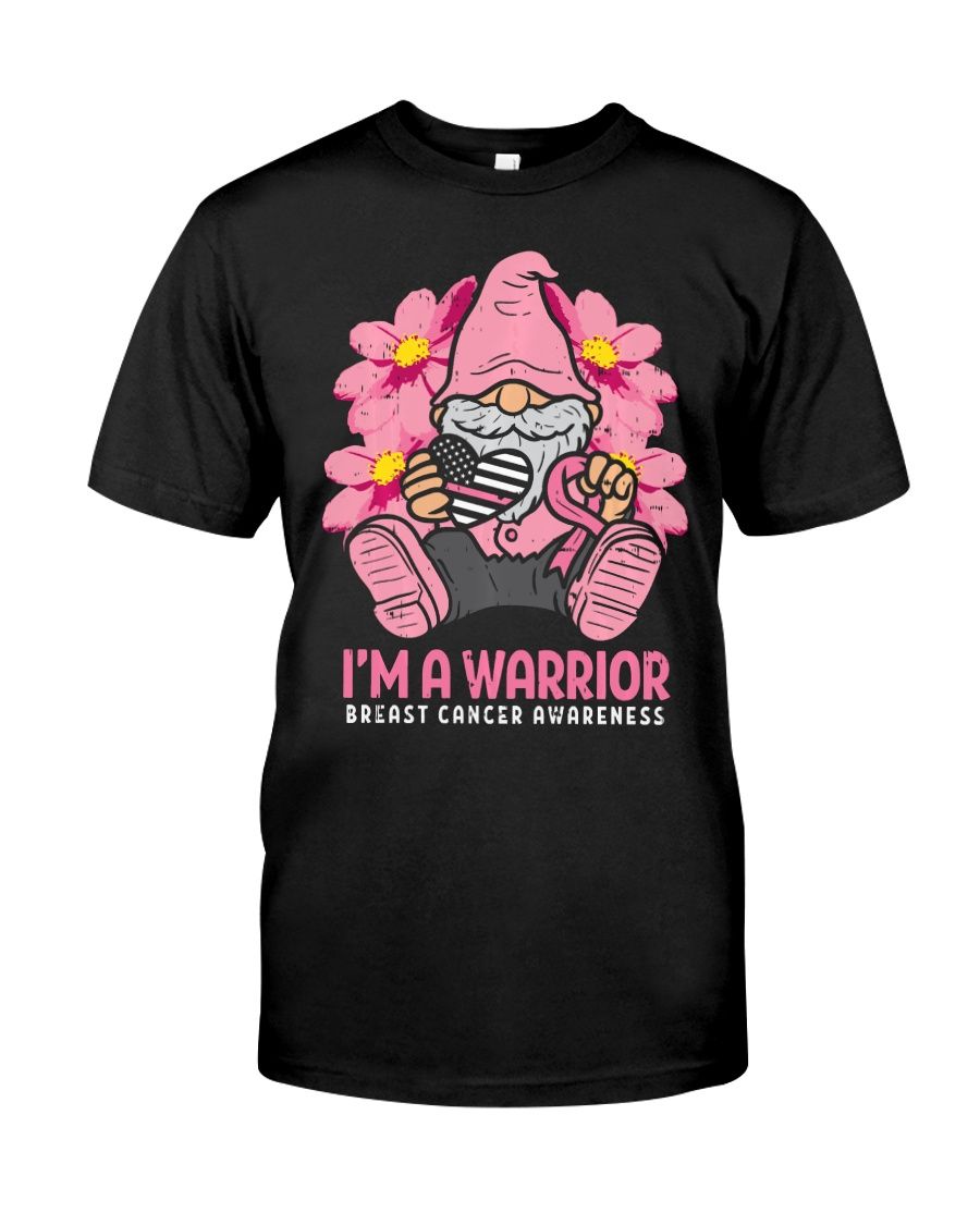 Warrior Pink Ribbon Gnome Breast Cancer Awareness Classic T-Shirt
