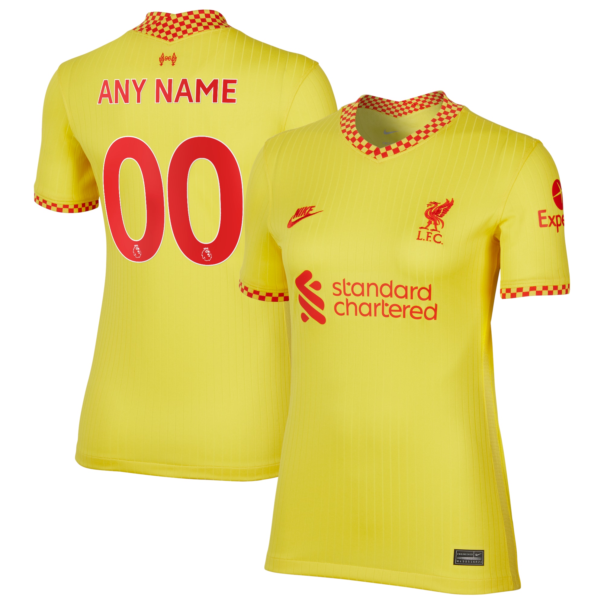 Liverpool Women's 2021/22 Third Breathe Stadium Custom Jersey – Yellow