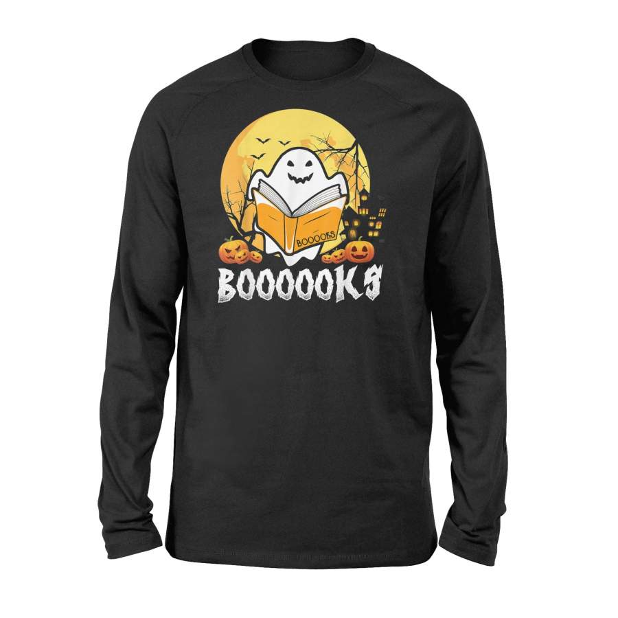 Boooks Halloween Boo Ghost Reading Book Lover Halloween Gift – Standard Long Sleeve