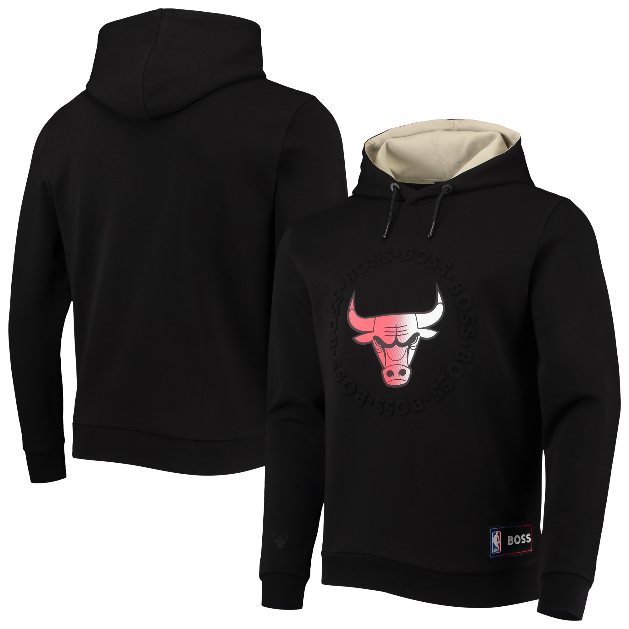 Chicago Bulls NBA X Hugo Boss Bounce Logo Tri-blend Pullover Hoodie – Black