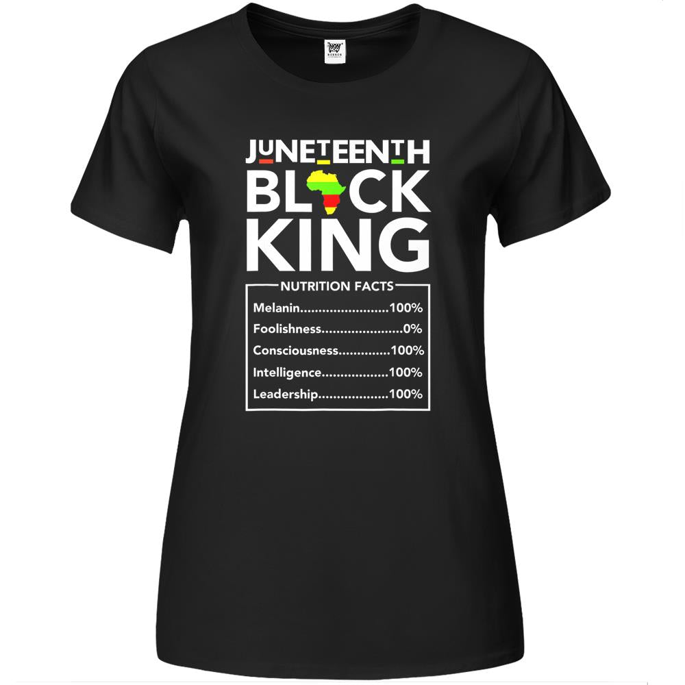 Nutritional Facts Shirt, Nutritional Facts Premium Womens T Shirts, Black King Nutrition Facts Shirt, Juneteenth Black King Nutritional Facts Men Boys Dad Son Premium Womens T Shirts