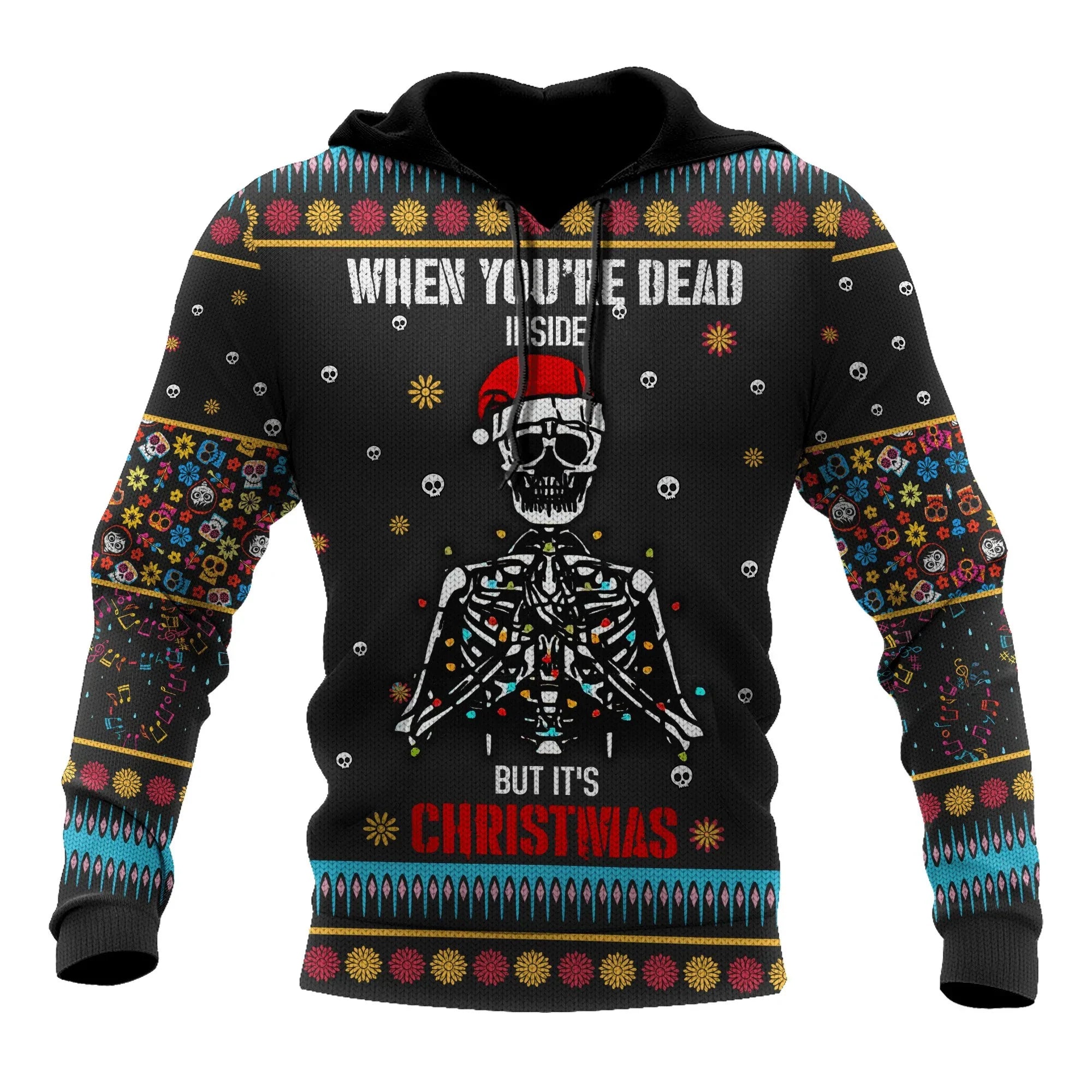 Funny Christmas Shirt, Skeleton Christmas Hoodie, Skull Christmas Sweatshirt Men Women x Skull Classic