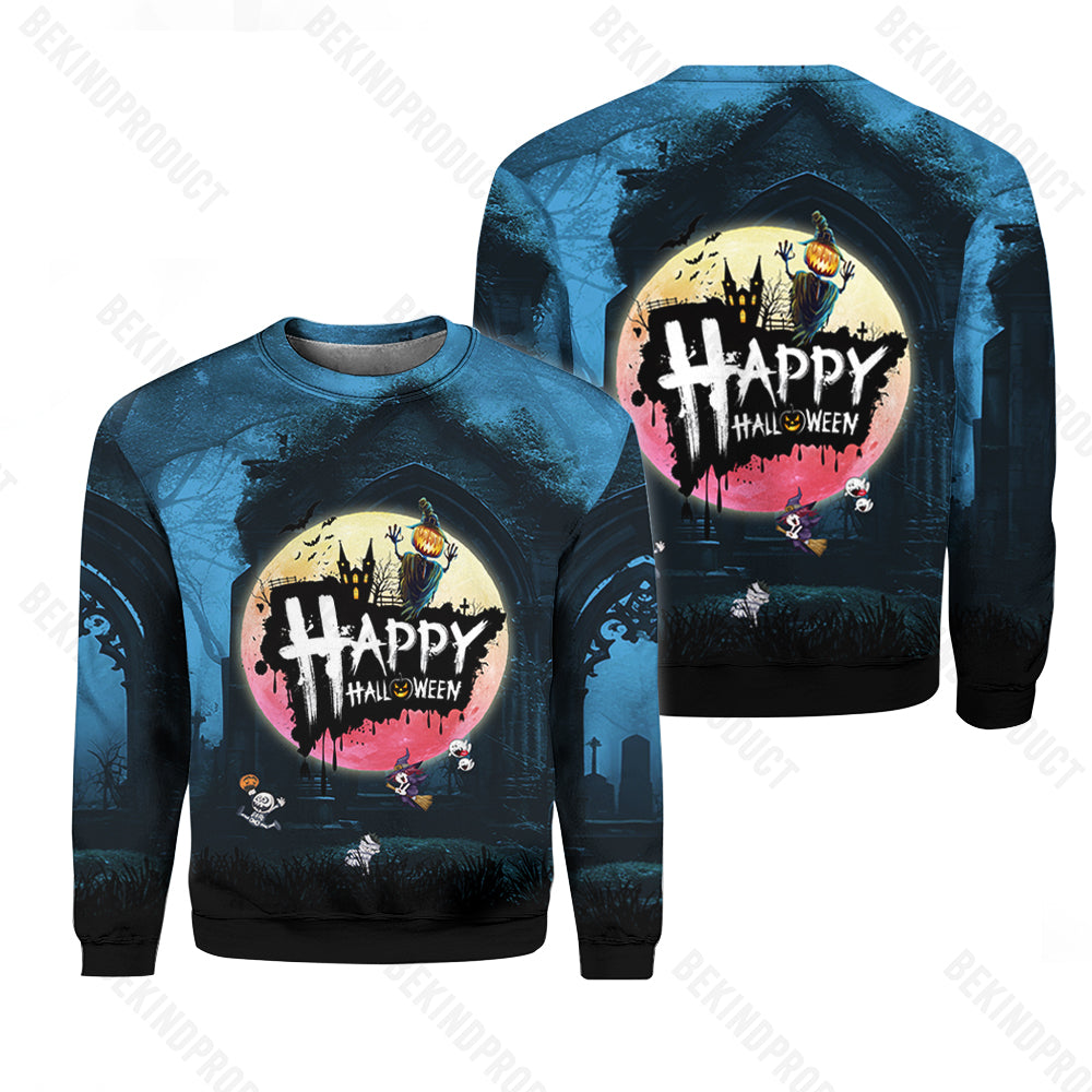 Halloween Pumpkin Party Crewneck Sweatshirt All Over Print Sweatshirt For Women Sweatshirt For Men Swn1048