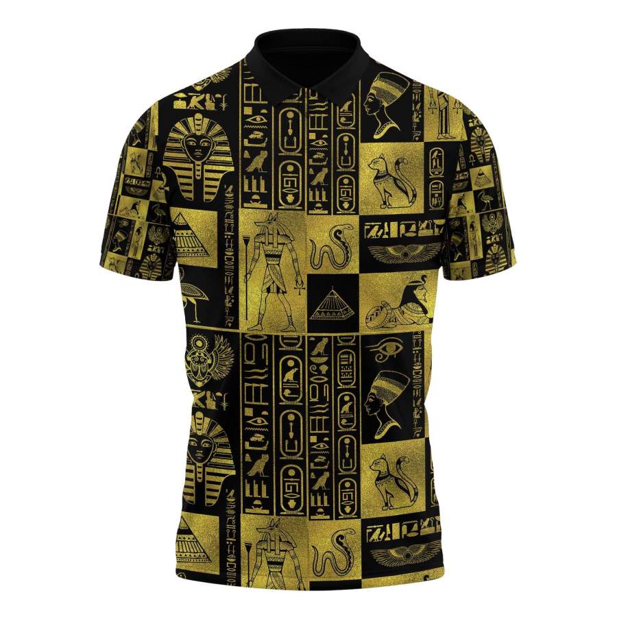 Egyptian Symbols Gold Polo Shirt