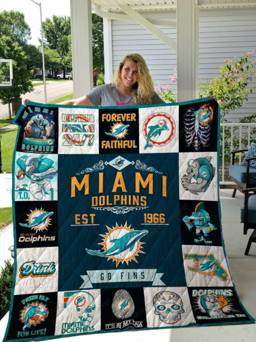 Miami Dolphins Blanket Quilt V1 B93