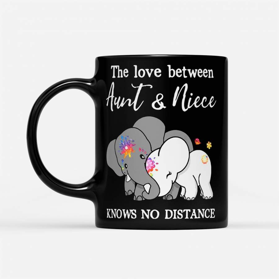 The Love Batween Aunt And Niece Knows No Distance Elephant – Black Mug