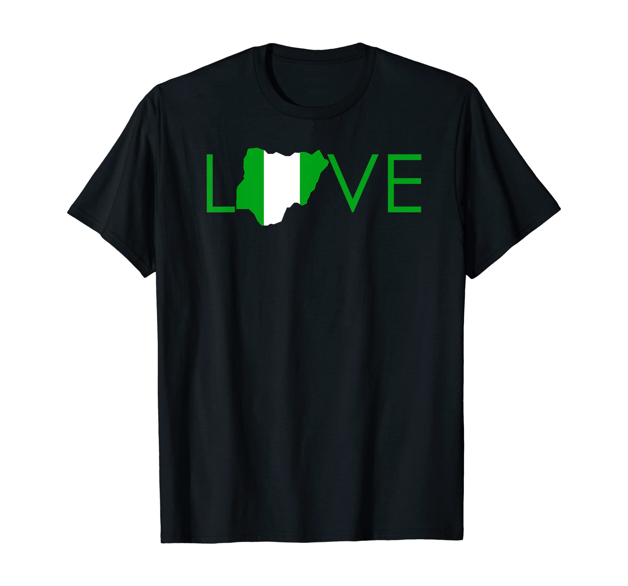 Love Nigeria Flag Map Independence Day Shirt