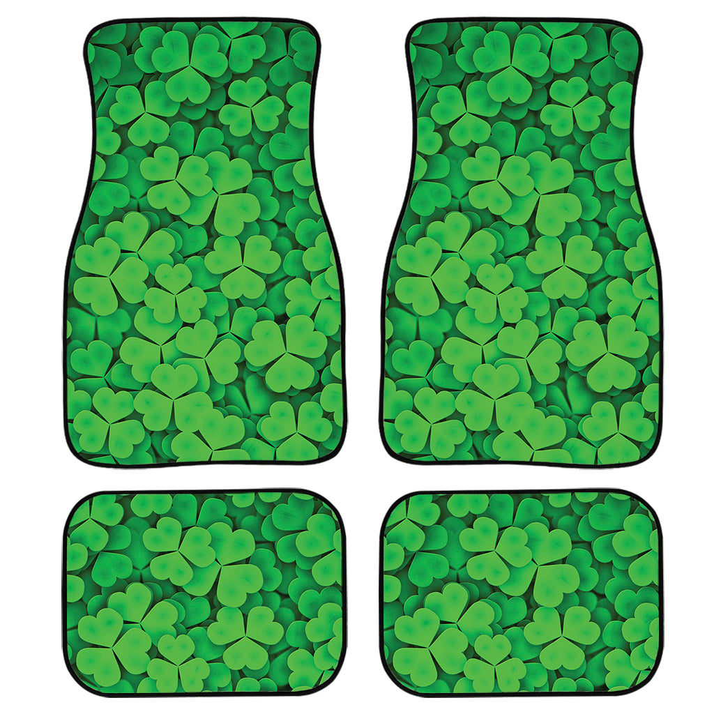 Green Clover St. Patrick’S Day Print Front And Back Car Floor Mats, Front Car Mat