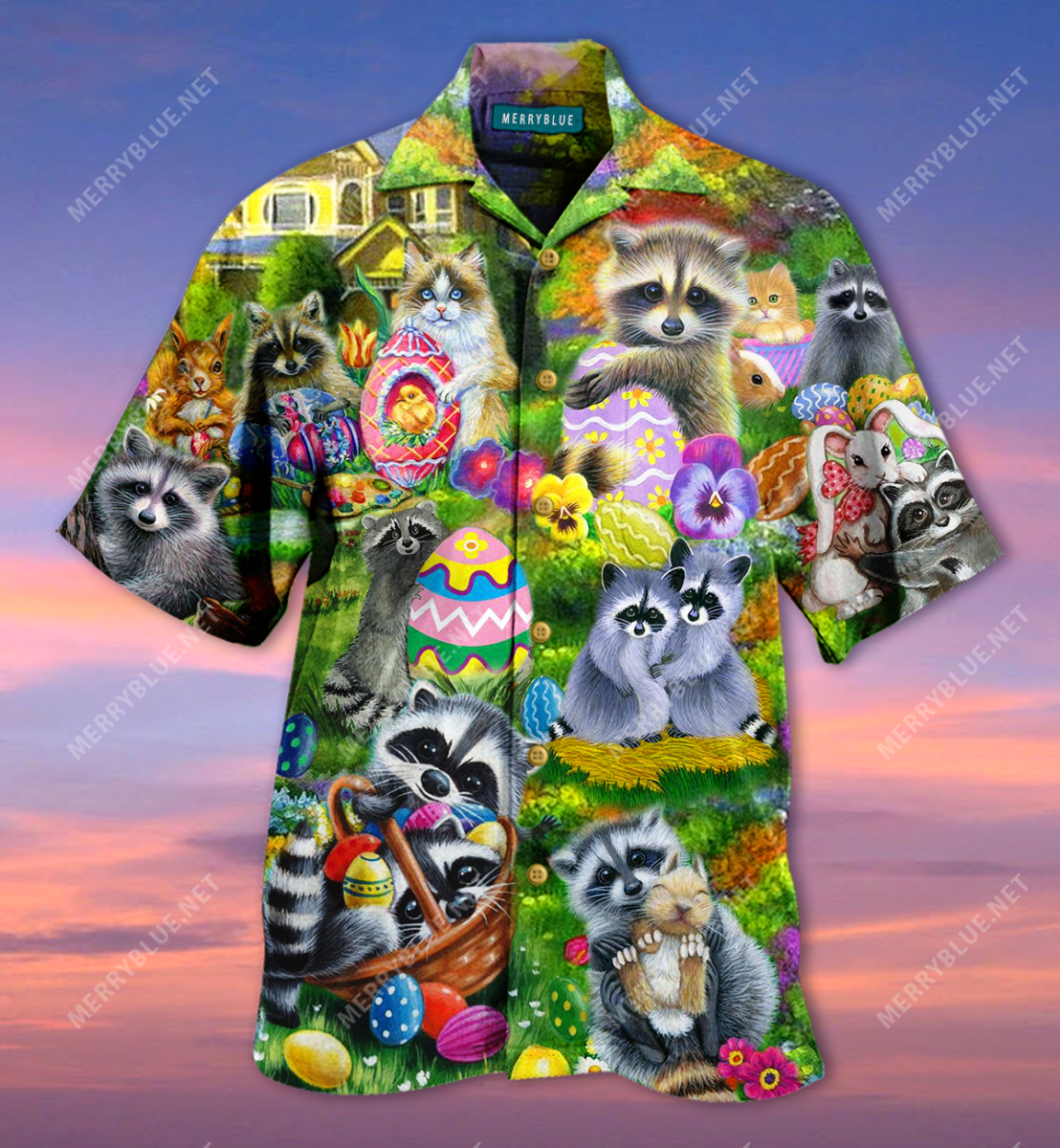 Raccoon I Am Just Here For The Eggs Harmony Hawaii Shirt Ha37700