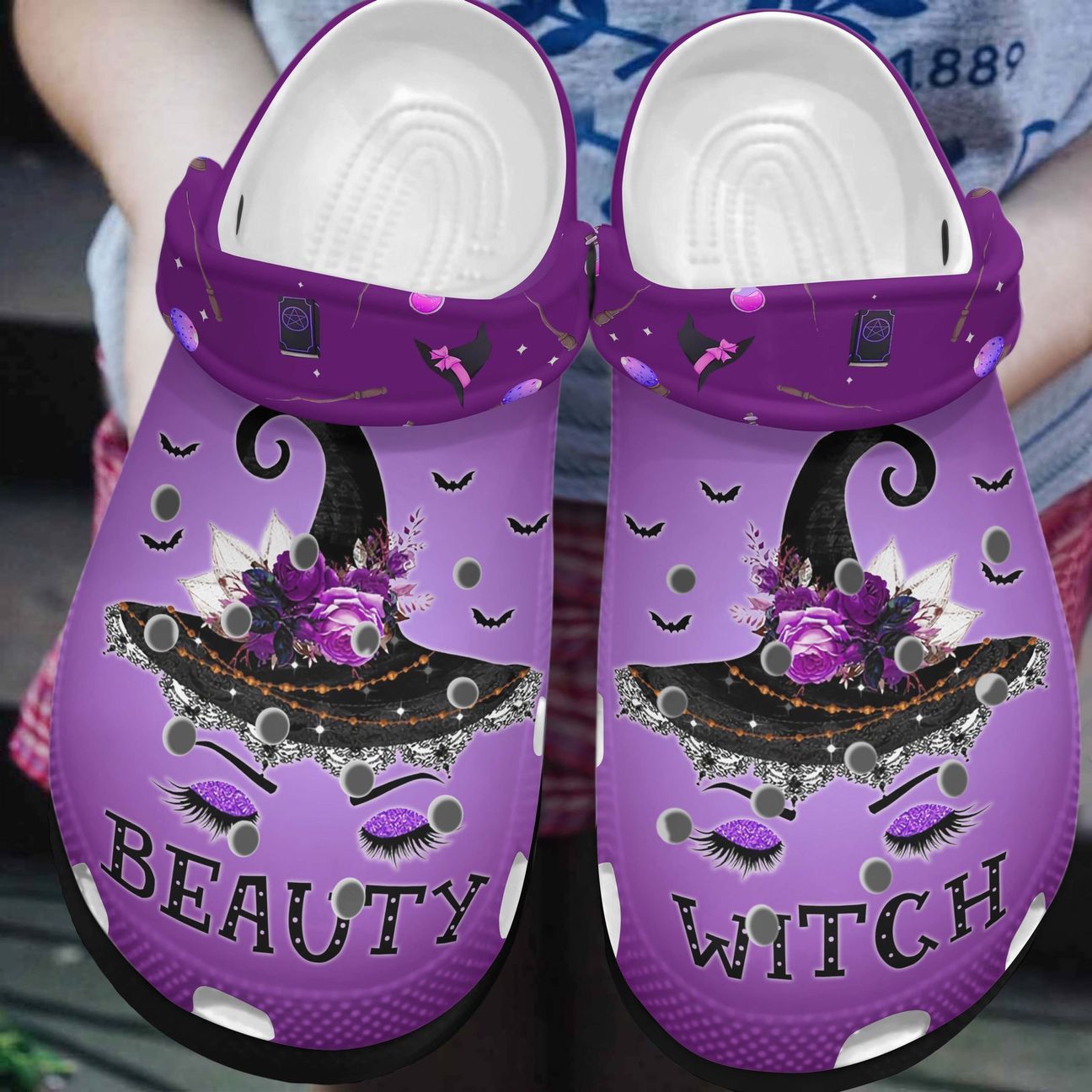 Wicca Personalized Clog, Custom Name, Text, Color, Number Fashion Style For Women, Men, Kid, Print 3D Beauty Witch