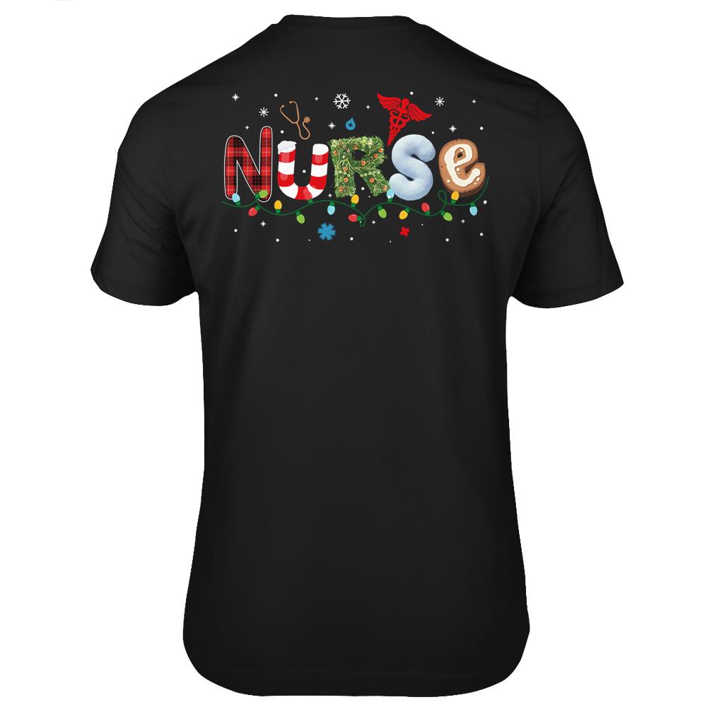 Nurse Christmas Merry Christmas T Shirts Print On Back