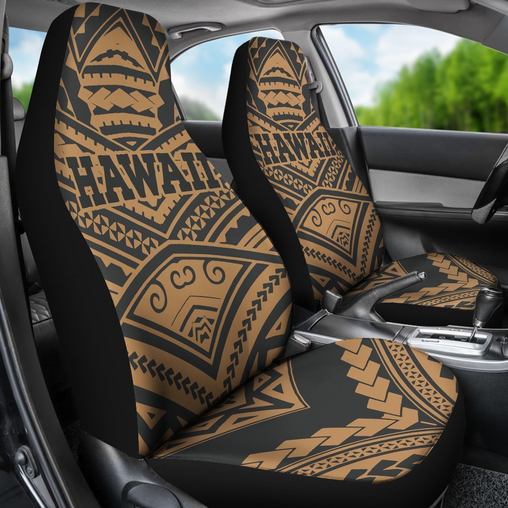 Hawaii Tribal New Warrior Style Polynesian Golden Car Seat Covers