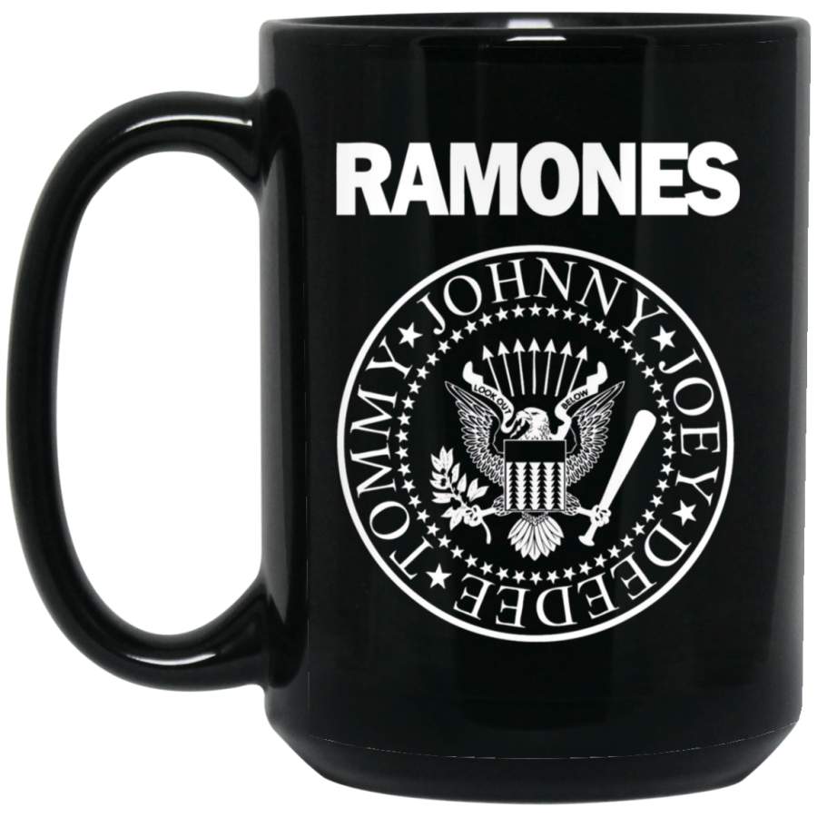 Ramone Tommy Johnny Joey Deedee logo Big Black Mug